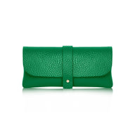 MONTTE DI JINNE Italian Genuine Leather Glasses Pouch in Green