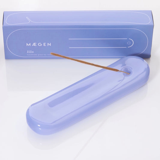 Maegen Lilo Glass Incense Stick Holder in Milky Blue