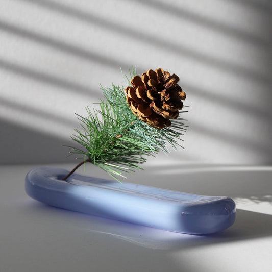 Maegen Lilo Glass Incense Stick Holder in Milky Blue