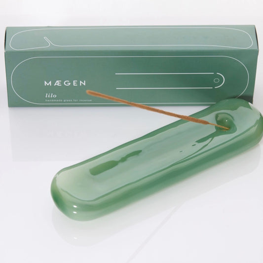 Maegen Lilo Glass Incense Stick Holder in Sea Green
