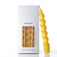 Maegen Spiral Taper Candles Yellow 3 pack