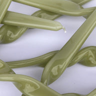 Maegen Twist Taper Candles in Leaf Green 3 pack