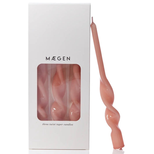 Maegen Twist Taper Candles - Plaster Pink 3 pack