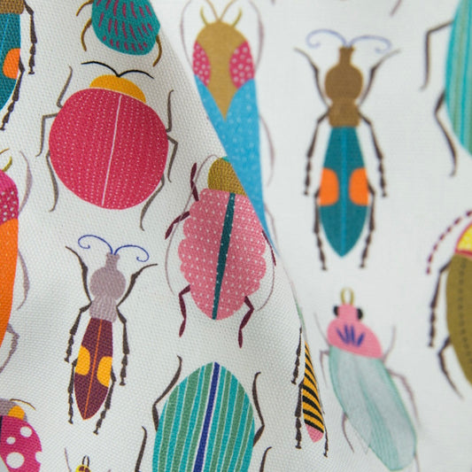 Bugs and Beetles pattern tea towel made from 100% cotton by Maggie Magoo Designs