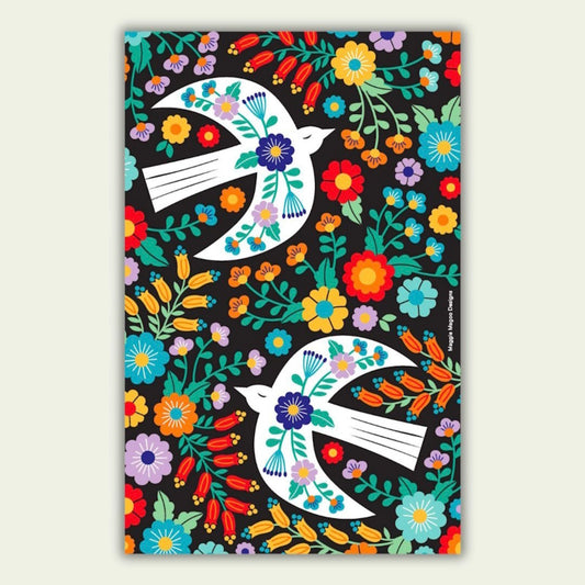 Two Birds pattern tea towel made from 100% cotton by Maggie Magoo Designs