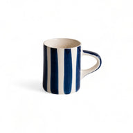 Musango Handmade Candy Stripe Pattern Espresso Cup Blue