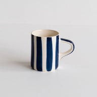 Musango Handmade Candy Stripe Pattern Espresso Cup Blue