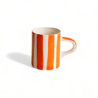 Musango Handmade Candy Stripe Pattern Espresso Cup Tangerine