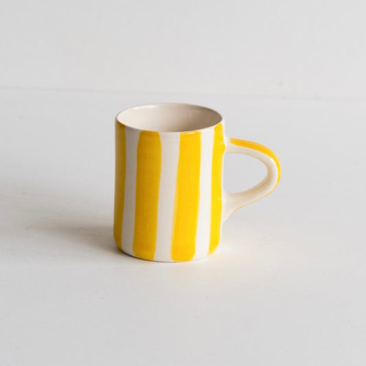 Musango Handmade Candy Stripe Pattern Espresso Cup Turmeric