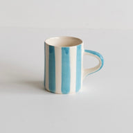 Musango Handmade Candy Stripe Pattern Espresso Cup Turquoise