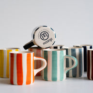 Musango Handmade Candy Stripe Pattern Espresso Cups