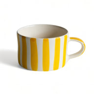 Musango Handmade Candy Stripe Pattern Mug Turmeric