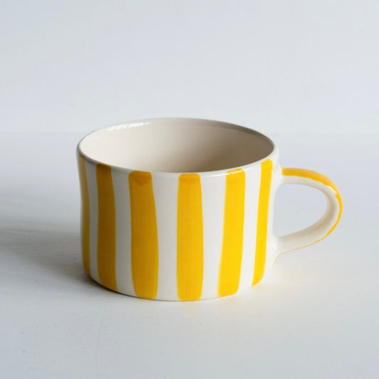 Musango Handmade Candy Stripe Pattern Mug Turmeric