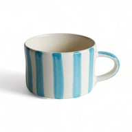 Musango Handmade Candy Stripe Pattern Mug Turquoise