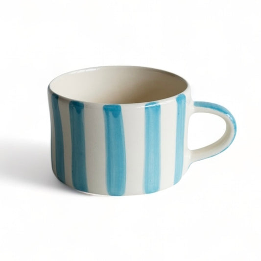 Musango Handmade Candy Stripe Pattern Mug Turquoise