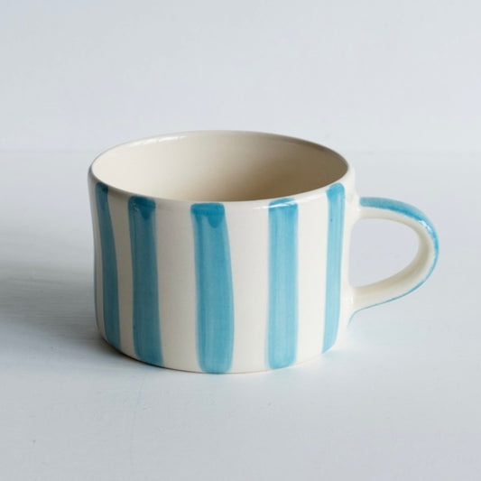 Musango Handmade Candy Stripe Pattern Mug Turquoise