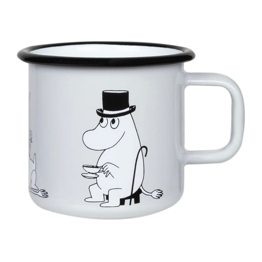 Muurla Enamel Moomin Mug - Moominpappa Retro Grey 3.7DL