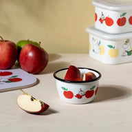 Muurla Moomin Enamel Bowl Joyful Apples Red 3DL