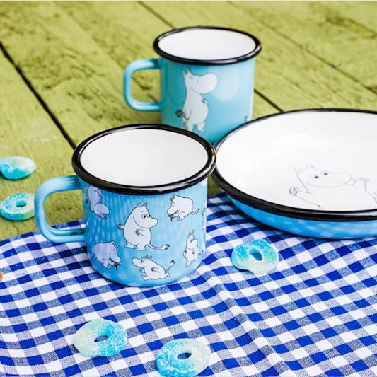 Muurla Enamel Moomin Mug Retro in Light Blue 2.5DL