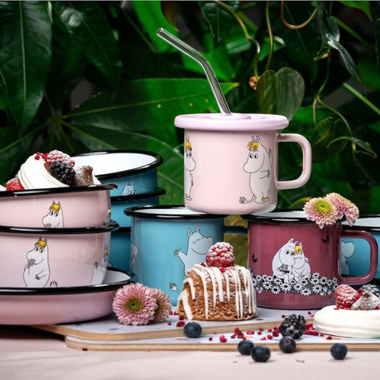 Muurla Enamel Moomin Mug Retro in Light Pink 2.5DL