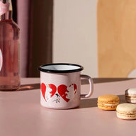 Muurla Enamel Moomin Pink and Red Mug Heart 2.5DL