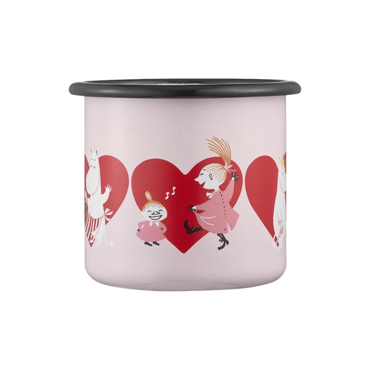 Muurla Enamel Moomin Pink and Red Mug Heart 2.5DL