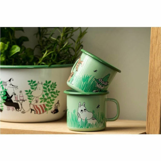 Muurla Enamel Moomin Mug In The Garden Boys 2.5DL