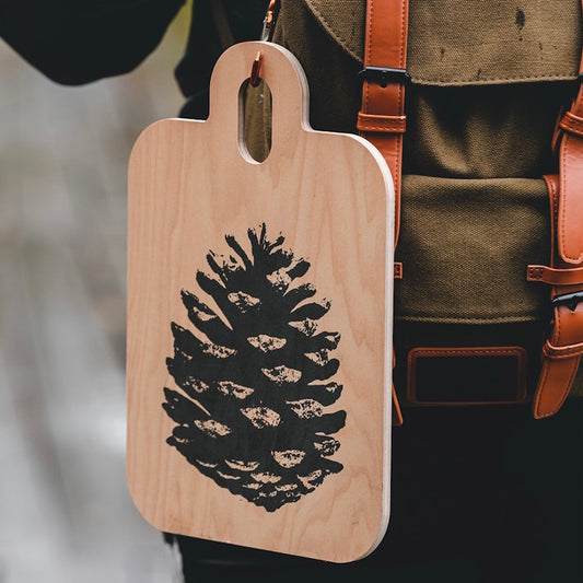 Muurla Chop and Serve Board The Pine Cone The Birch Leaf 