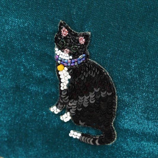 My Doris Black And White Cat Medium Pouch