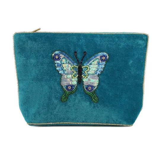 My Doris Blue Butterfly Medium Pouch