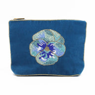 My Doris Blue Pansy Medium Pouch