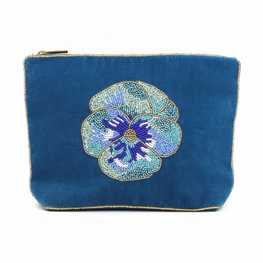 My Doris Blue Pansy Medium Pouch