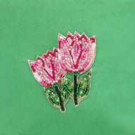 My Doris Multi Tulips On Green Medium Pouch