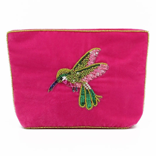 My Doris Pink Hummingbird Medium Pouch