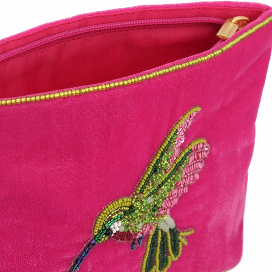 My Doris Pink Hummingbird Medium Pouch
