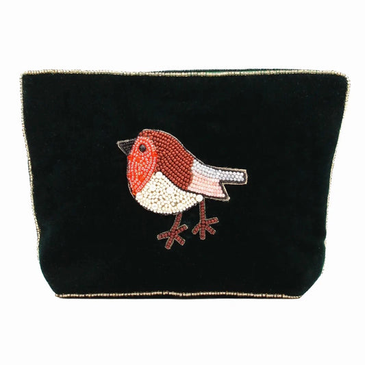 My Doris Robin On Dark Green Medium Pouch