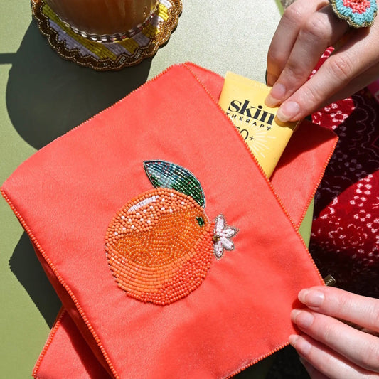 My Doris Summer Orange Medium Pouch