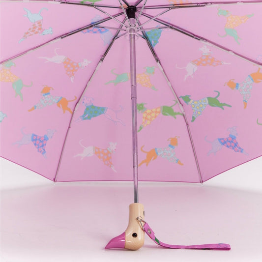 Original Duckhead Dogs In Pink Eco-Friendly Compact Duck Umbrella