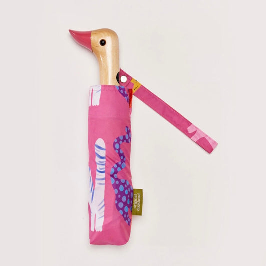 Original Duckhead Fuchsia Arty Cats Eco-Friendly Compact Duck Umbrella