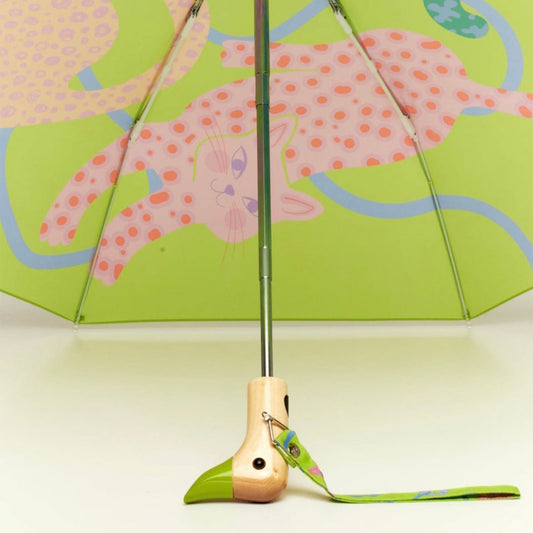 Original Duckhead Lime Arty Cats Eco-Friendly Compact Duck Umbrella