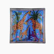 Ortigia Square Glass Giraffe Plate 11 X 11 cm in Blue