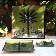 Ortigia Square Glass Mosaico Plate 18 X 18 cm in Green