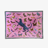 Ortigia Rectangle Glass Plate 18 X 13 cm Dragonflies Pink