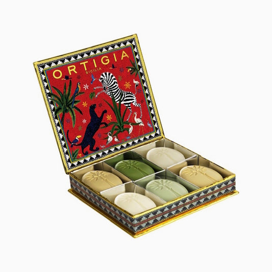 Ortigia Jungle Red Assorted Olive Oil Soap Bars - Set of 6