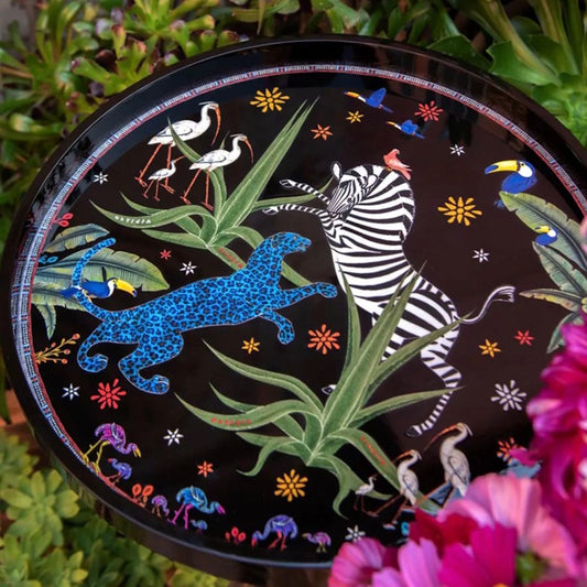 Ortigia Jungle Round Grandissimo Tray Black Diameter 55cm