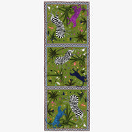 Ortigia Pure Silk Ocelot Jungle Scarf Green Primavera 200x70cm