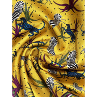 Ortigia Pure Silk Pocket Square Neck Scarf Jungle Sahara Yellow