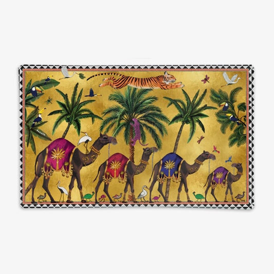 Ortigia Rectangle Glass Plate Flying Tiger Camel - 24 X 15 cm