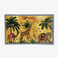 Ortigia Rectangle Glass Plate Flying Tiger Giraffe - 24 X 15 cm