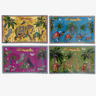 Ortigia Rectangle Glass Plates Flying Tiger 24 X 15 cm